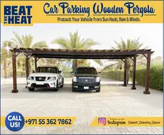 Car Parking Wooden Pergola Uae | Vehicle Parking Shades Suppliers. - 1