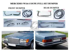 Mercedes W116 EU style stainless steel bumpers (1972-1981) - 1