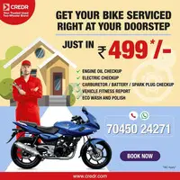 Get your bike serviced right at your doorstep for just Rs 499/- in Delhi.