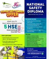 Green World’s Super September offer on National Safety Diploma Course