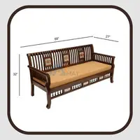 3 Seater Wooden Sofa - 4