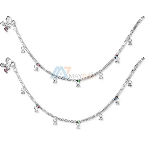 Silver Anklets for Baby Girl - 1