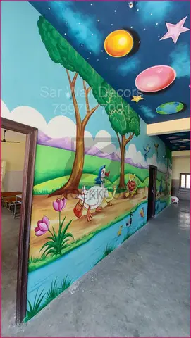 Play School Boundary Wall painting From Kamareddy - 1
