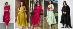 Buy Jacket Style Anarkali Suits for Women and Girls by JOVI Fashion