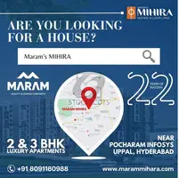 3 BHK Flats for Sale in Adibatla, Hyderabad | Maram Infra projects - 1