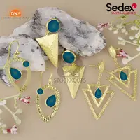 Unique Blue Druzy Earrings Set - Stand Out from the Crowd with These Eye-Catching Accessories - 1