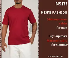 Maroon T-shirts for men - 1