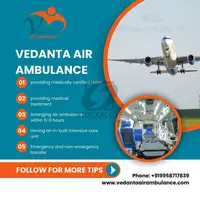 Get Advanced Technology Air Ambulance Service in Siliguri by Vedanta with Medical Setup - 1