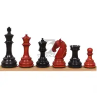 Old Columbian Staunton Weighted Chess Pieces set-Crimson & Ebonis – royalchessmall