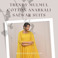 Buy Mulmul Cotton Anarkali Salwar Suit at JOVI Fashion for the best price