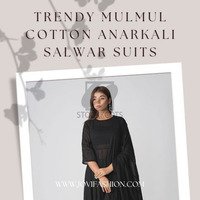 Buy Mulmul Cotton Anarkali Salwar Suit at JOVI Fashion for the best price - 2