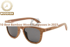 Round Skateboard Blue Lens Polarized Bamboo Sunglasses