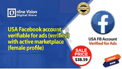 USA Facebook Account Verifiable for Ads (verified) with an Active Marketplace